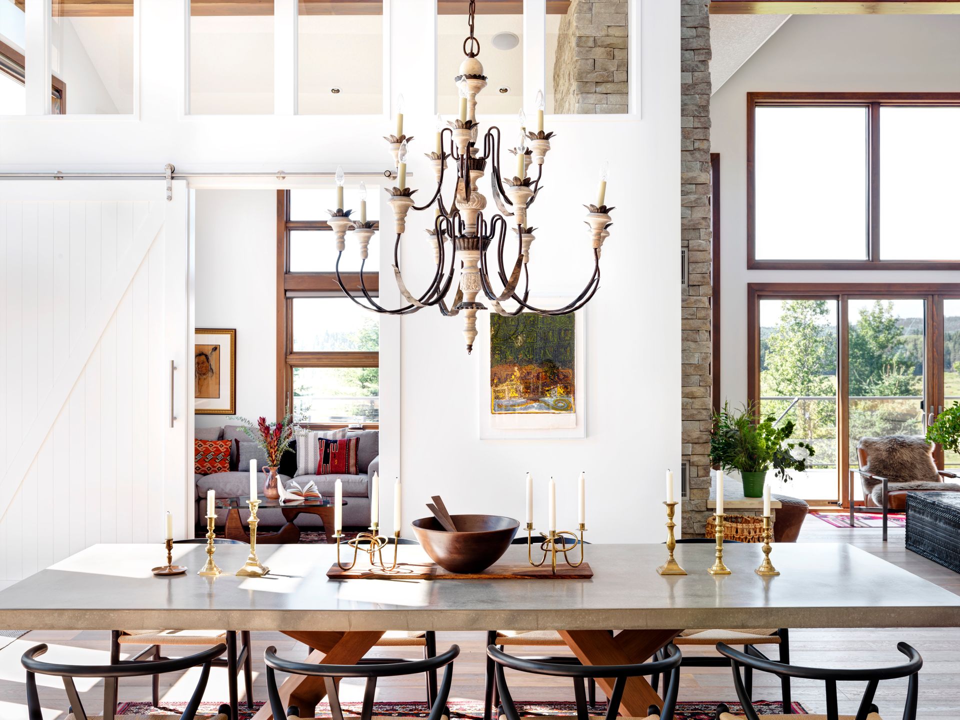 Dining Room with Barn Library Behind